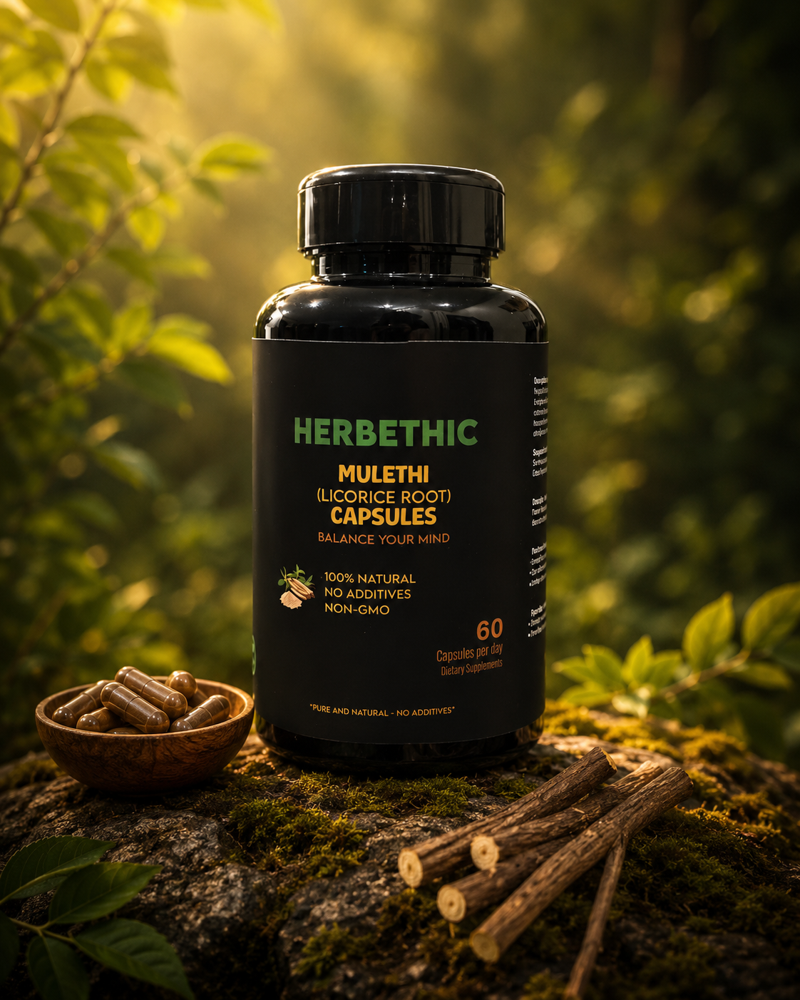 Herbethic Mulathi (Licorice Root) Capsules