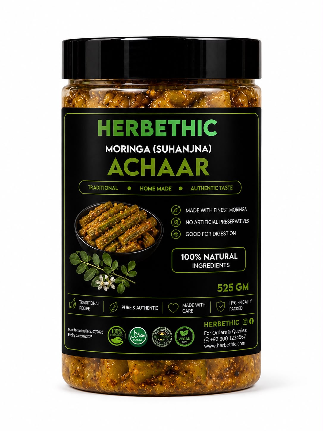 Herbethic | Traditional Moringa (Suhanjna) Achaar (525g)
