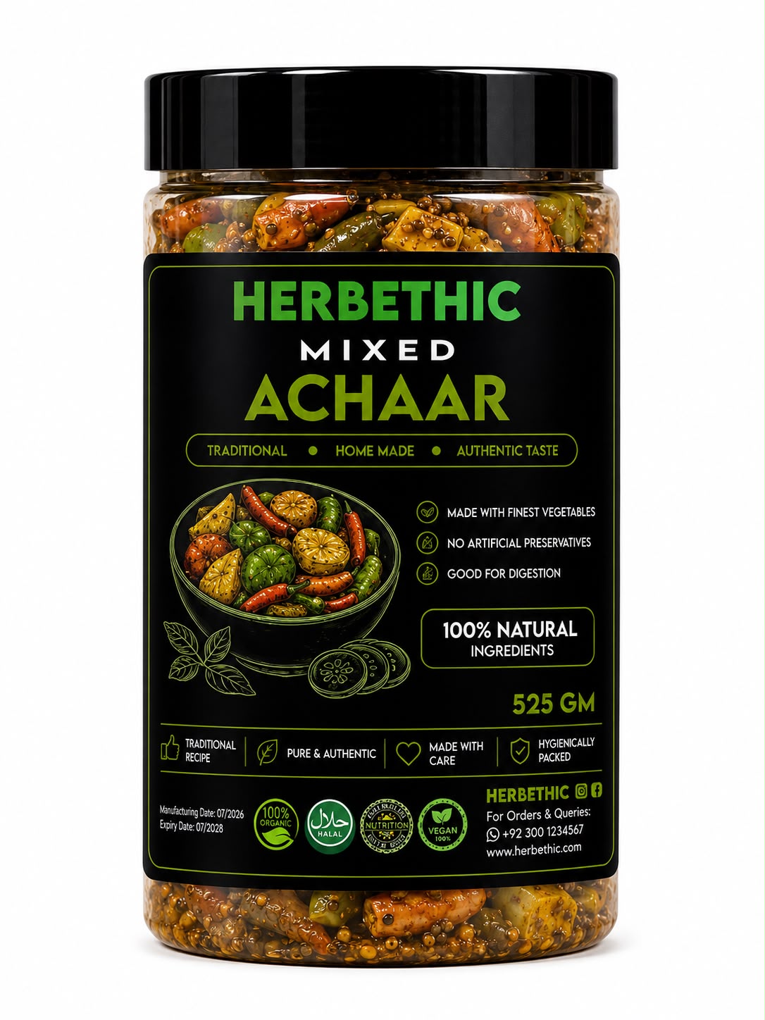 Herbethic | Traditional Mixed Achaar (525g)