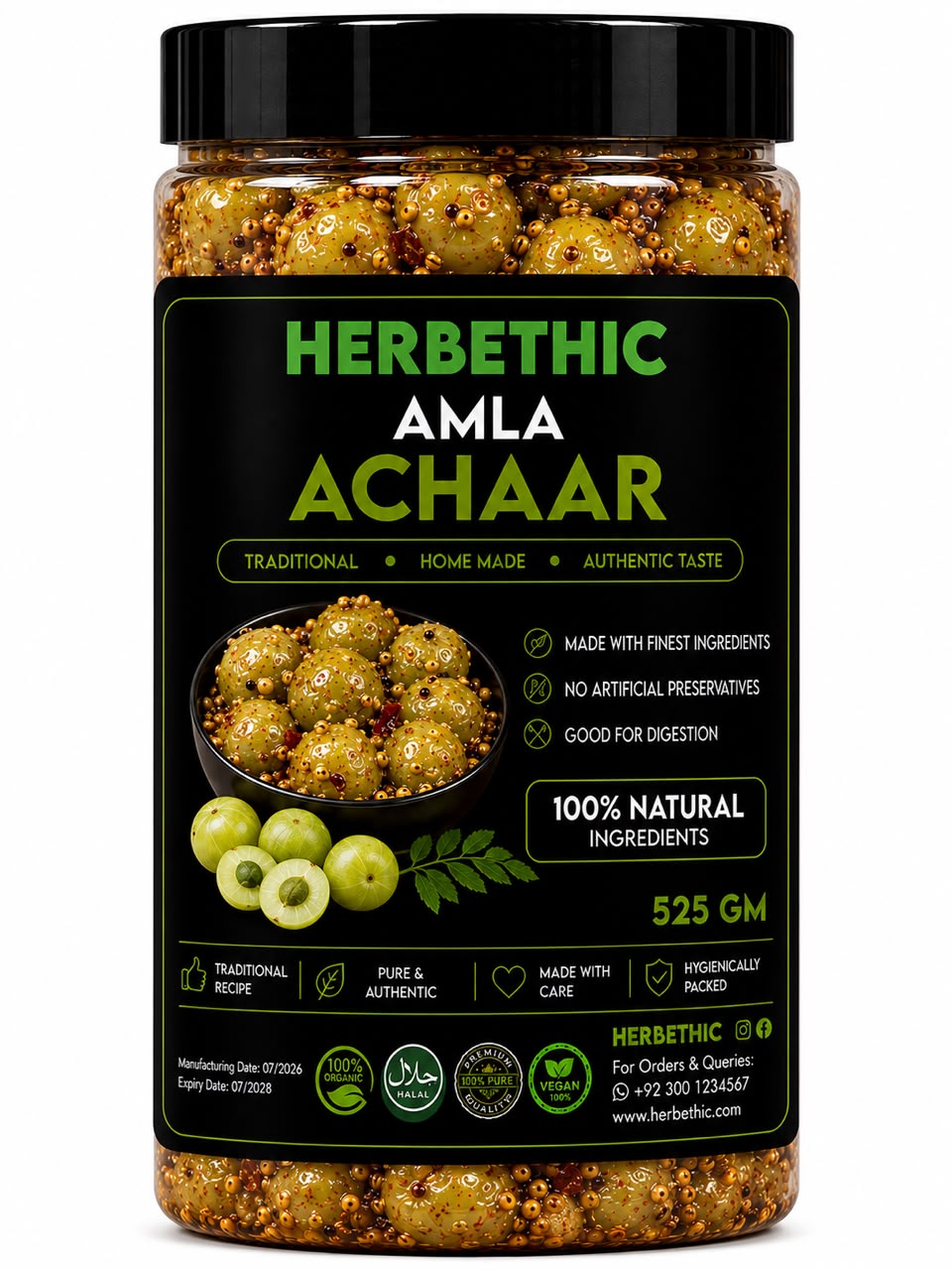 Herbethic | Traditional Amla Achaar (525g)