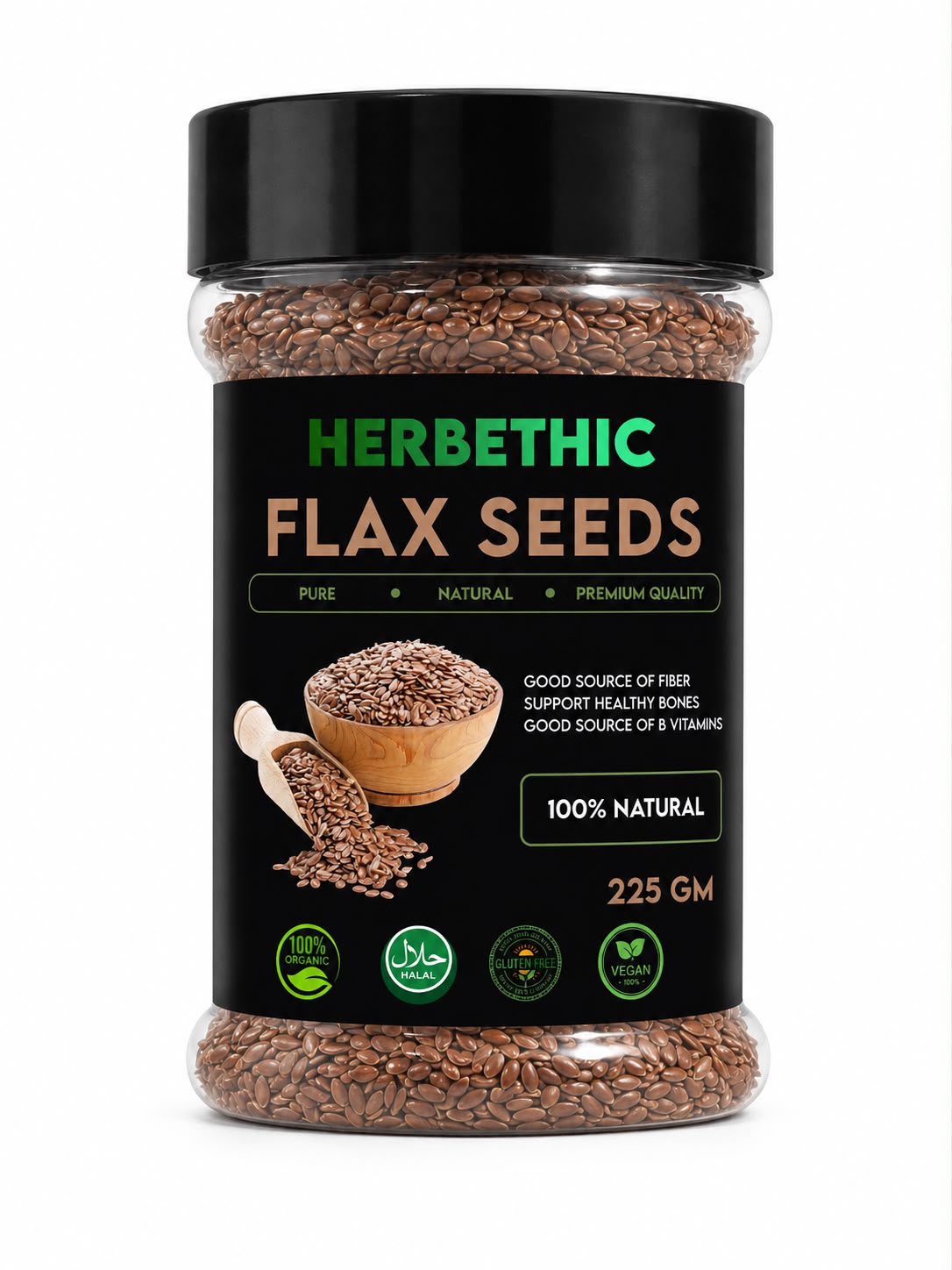 Herbethic | Premium Raw Flax Seeds (225g)