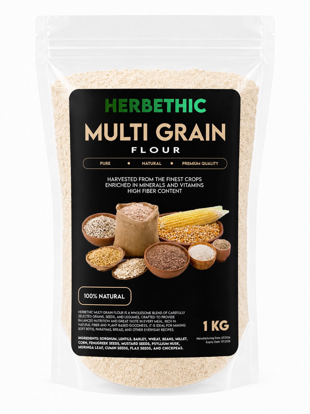 Herbethic | Wholesome Multi Grain Flour (1 KG)